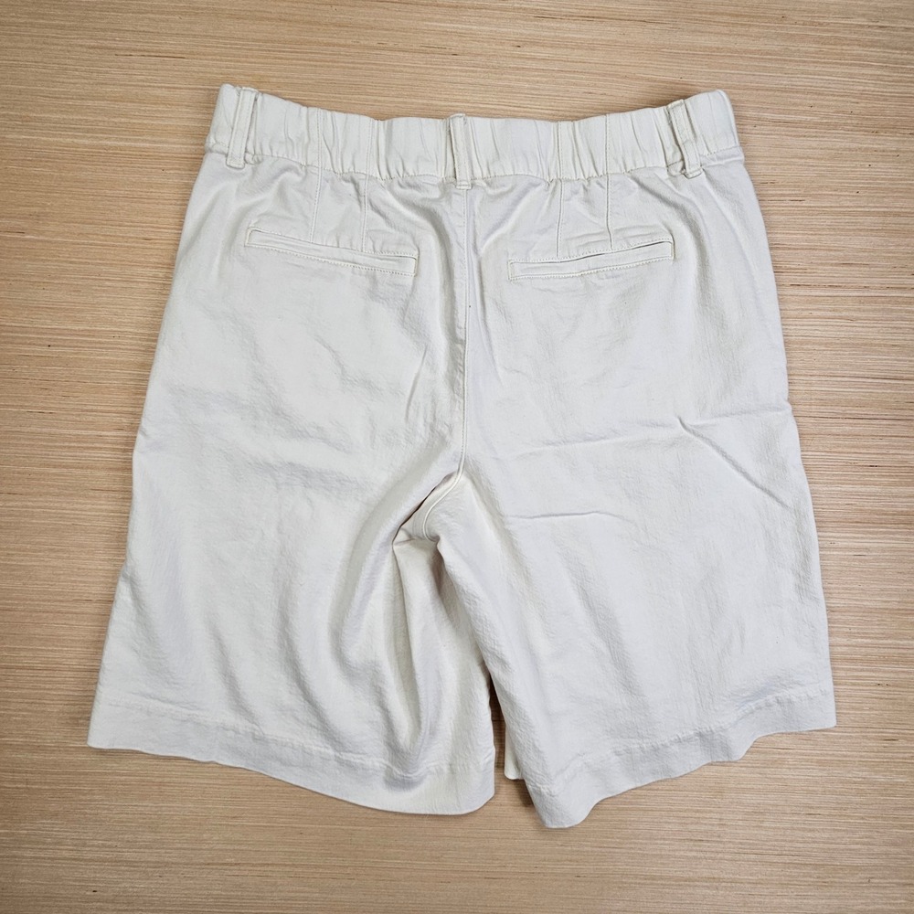 American Eagle Trouser Bermuda Womens 10 White Stretch Cotton Lyocell Shorts - Picture 12 of 13